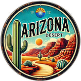 Arizona Desert Novelty Metal Circular Sign C-2090