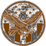 Eagle with American Flag Novelty Metal Circular Sign C-2098