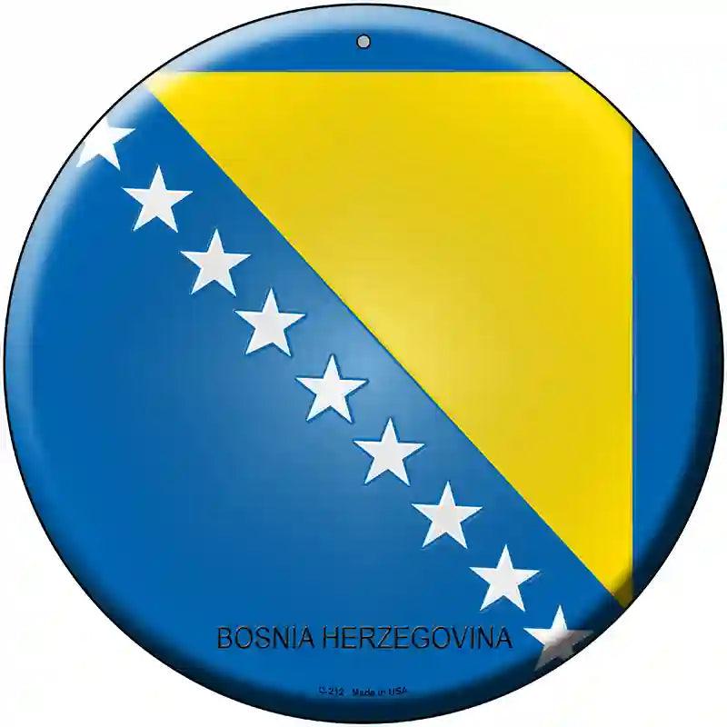 Bosnia Herzegovina Country Novelty Metal Circular Sign 12" (C)