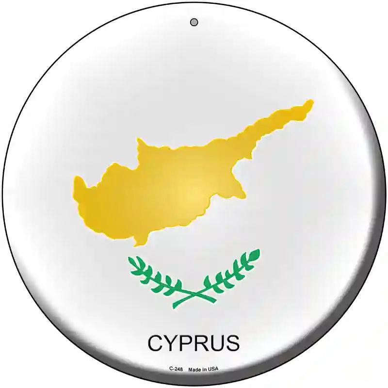 Cyprus Country Novelty Metal Circular Sign 12" (C)