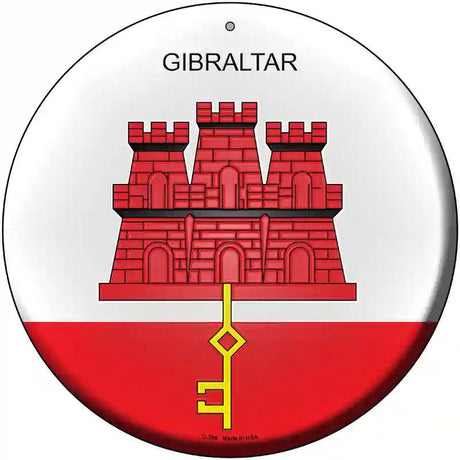 Gibraltar Country Novelty Metal Circular Sign 12" (C)