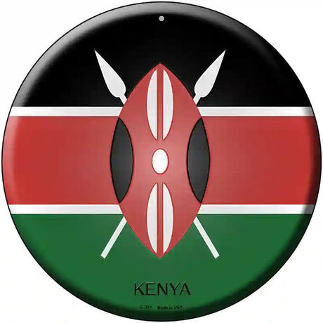 Kenya Country Novelty Metal Circular Sign 12" (C)