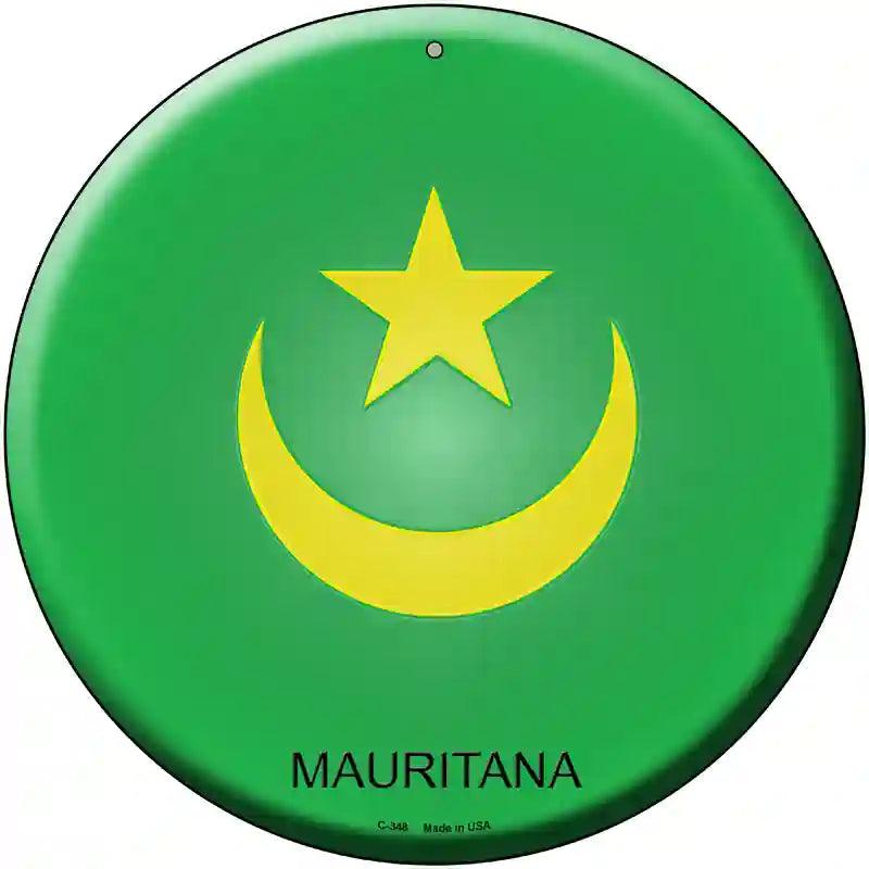 Mauritana Country Novelty Metal Circular Sign 12" (C)