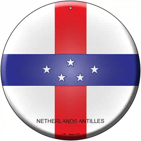 Netherlands Artilles Country Novelty Metal Circular Sign 12" (C)