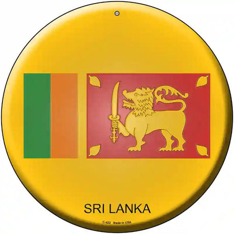Sri Lanka Novelty Metal Circular Sign 12" (C)