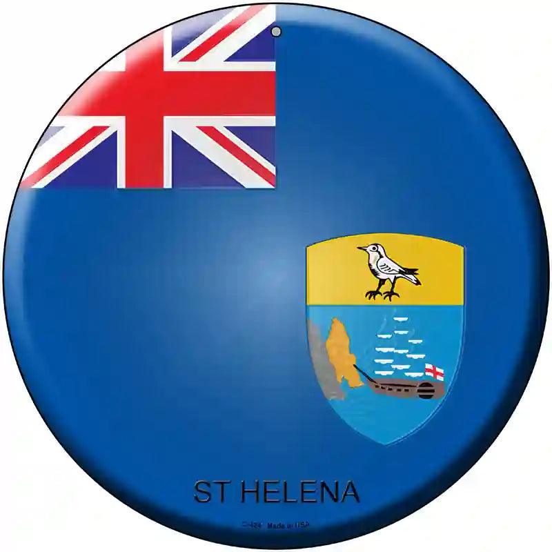St Helena Country Novelty Metal Circular Sign 12" (C)