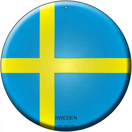 Sweden Country Novelty Metal Circular Sign 12" (C)