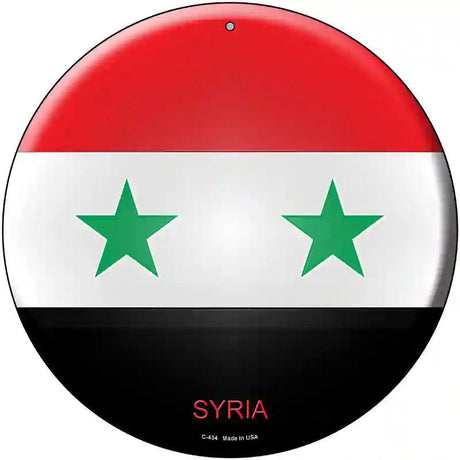Syria Country Novelty Metal Circular Sign 12" (C)