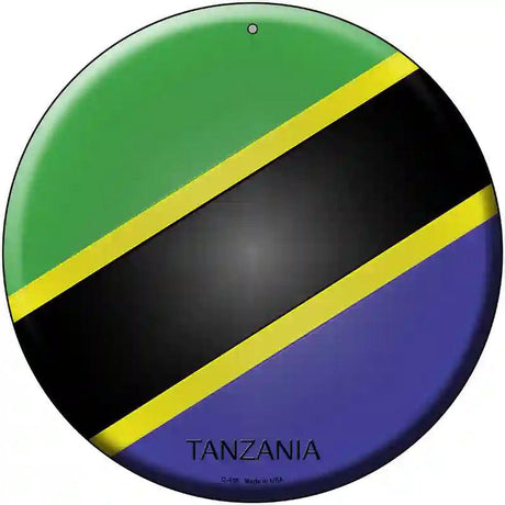 Tanzania Country Novelty Metal Circular Sign 12" (C)