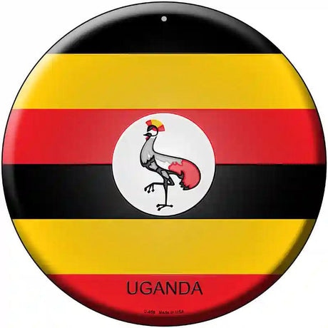 Uganda Country Novelty Metal Circular Sign 12" (C)