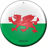 Wales Country Novelty Metal Circular Sign 12" (C)