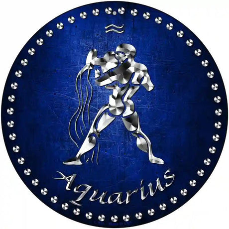 Aquarius Novelty Metal Circular Sign 12" (C)