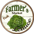 Farmers Market Lettuce Novelty Metal Circular Sign