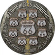 Route 66 Black Top Novelty Metal Circular Sign 12" (C)