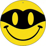 Masked Smile Novelty Metal Circular Sign 12" (C)