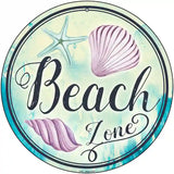 Beach Zone Novelty Metal Circular Sign 12" (C)