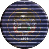 Utah Flag Corrugated Effect Novelty Circular Sign 12" (C)