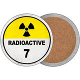 Radioactive 7 Novelty Metal Circular Sign 3.5" (CC)