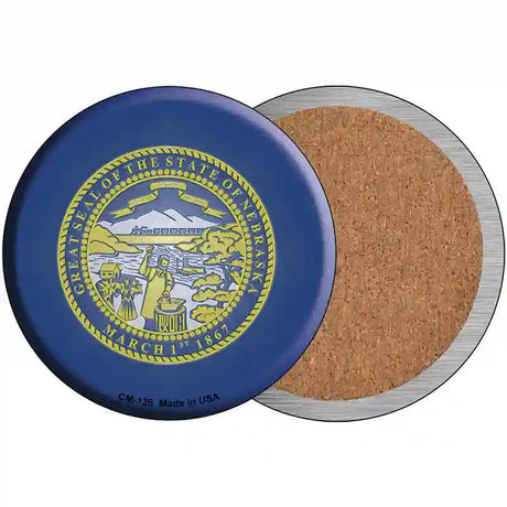 Nebraska State Flag Metal Circular Sign 3.5" (CC)