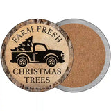 Farm Fresh Christmas Trees Novelty Metal Circular Sign 3.5" (CC)