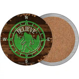 Sasquatch Compass Believe Novelty Metal Circular Sign 3.5" (CC)
