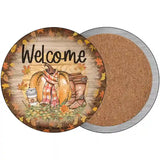 Welcome Pumpkin Novelty Metal Circle Sign 3.5" (CC)