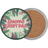 Seasons Greetings Red Novelty Metal Circle Sign 3.5" (CC)
