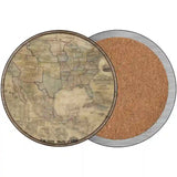 United States Map Novelty Metal Circle Sign 3.5" (CC)