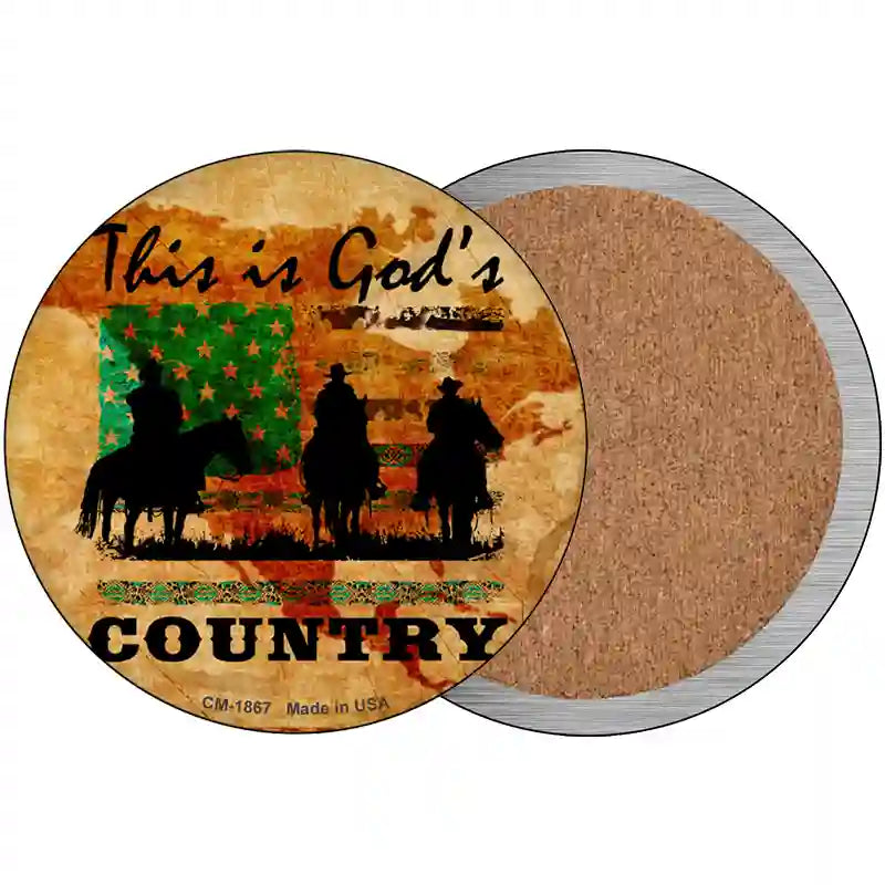 This Is Gods Country Novelty Metal Circle Sign C-1867 3.5" (CC)