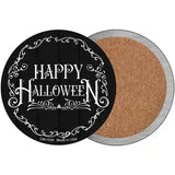 Happy Halloween Black Novelty Metal Circle Sign 3.5" (CC)