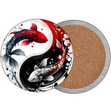 Koi Fish Yin-Yang Novelty Metal Circular Coaster CC-2068