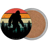 Bigfoot Silhouette Sunset Novelty Metal Circular Sign C-2080