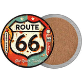 Retro Route 66 Novelty Metal Circular Sign C-2085
