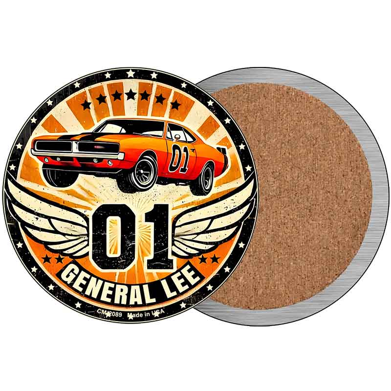 01 General Lee Novelty Circle Coaster Set of 4 CC-2089