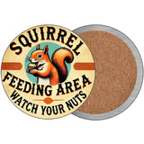 Squirrel Feeding Area Novelty Metal Circular Sign C-2091