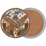 Eagle with American Flag Novelty Metal Circular Sign C-2098
