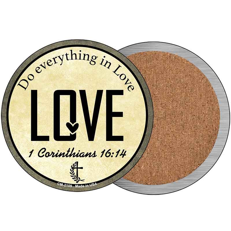 Love Bible Verse Novelty Circle Coaster Set of 4 CC-2109