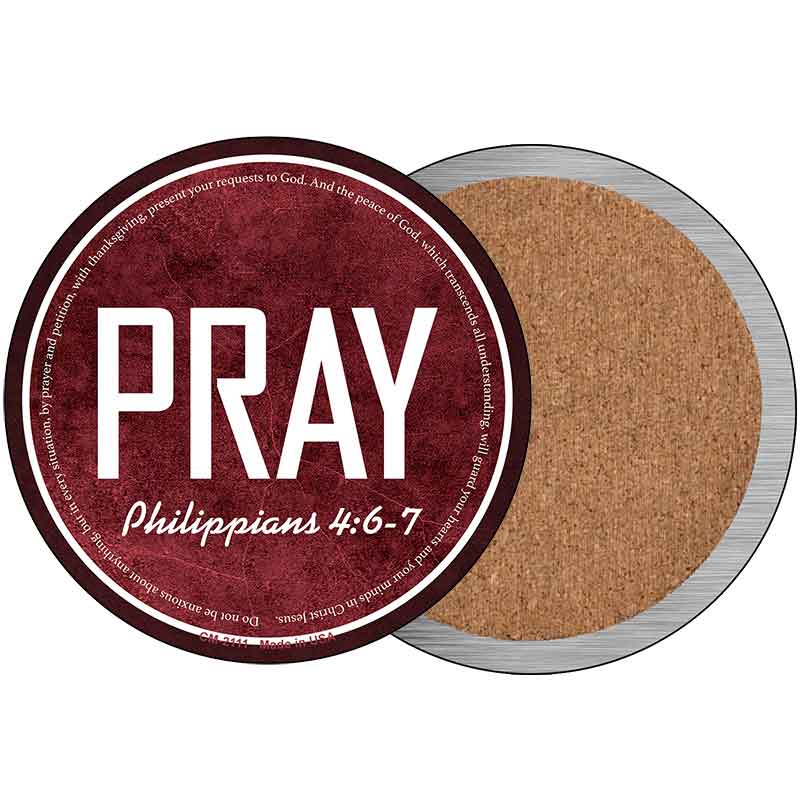 Pray Bible Verse Novelty Circle Coaster Set of 4 CC-2111