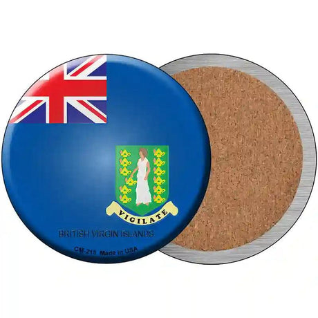 British Virgin Islands Country Novelty Metal Circular Sign 3.5" (CC)