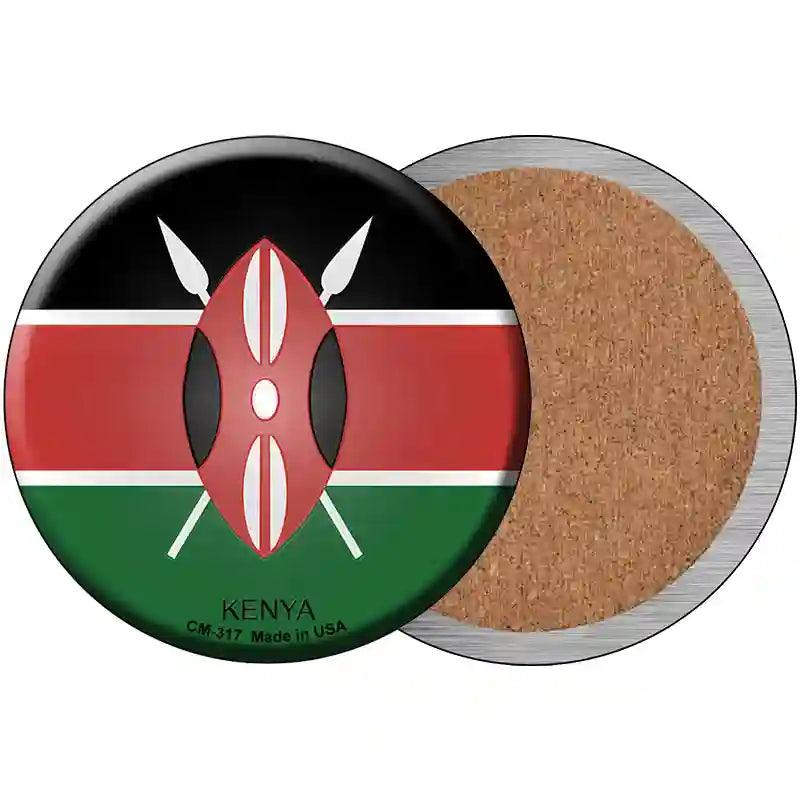 Kenya Country Novelty Metal Circular Sign 3.5" (CC)