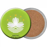 Macao Country Novelty Metal Circular Sign 3.5" (CC)