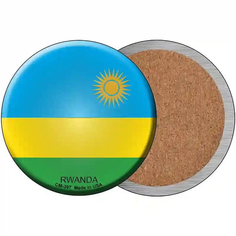 Rwanda Country Novelty Metal Circular Sign 3.5" (CC)
