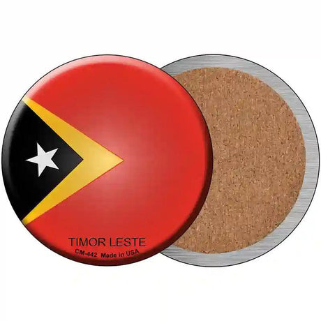 Timor Leste Country Novelty Metal Circular Sign 3.5" (CC)