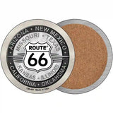 Route 66 States Novelty Metal Circular Sign 3.5" (CC)