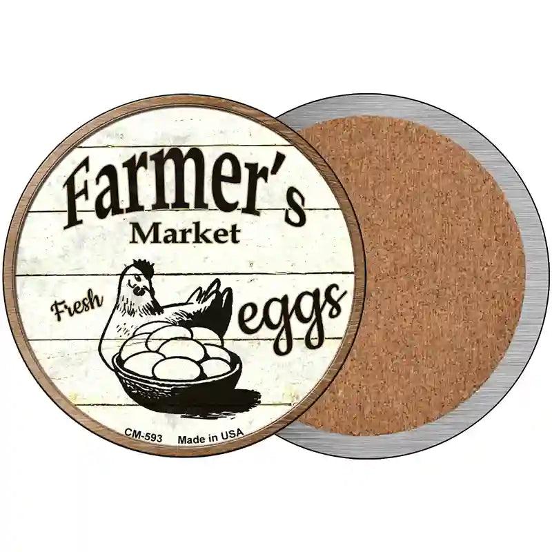 Farmers Market Eggs Novelty Metal Circular Sign 3.5" (CC)