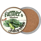 Farmers Market Jalapenos Novelty Metal Circular Sign 3.5" (CC)