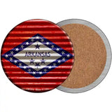 Arkansas Flag Corrugated Effect Novelty Circular Sign 3.5" (CC)