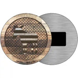 Corrugated Donkey on Wood Novelty Metal Circular Sign