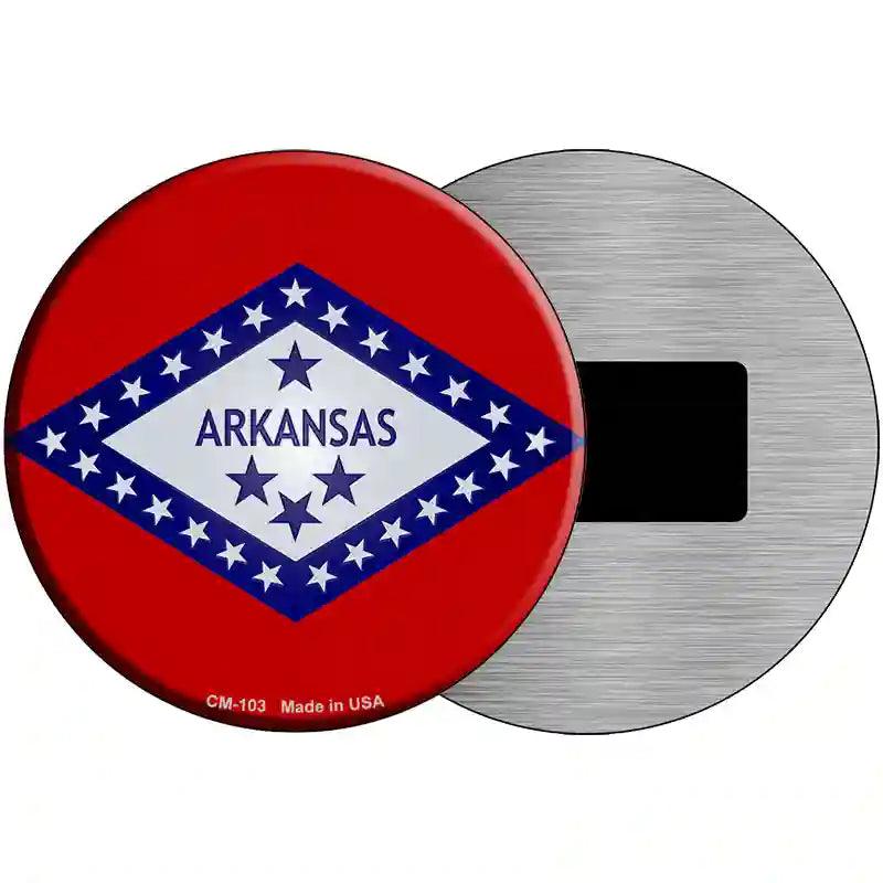 Arkansas State Flag Metal Circular Sign 3.5" (CM)