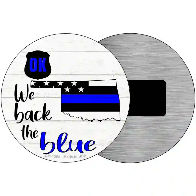 Oklahoma Back The Blue Novelty Circular Sign 3.5" (CM)